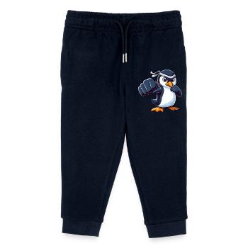 Cooler Cartoon Pinguin Karate Martial Arts - Kinder Organic Jogginghose Mini Mover von Stanley/Stella - Navy - Vorne