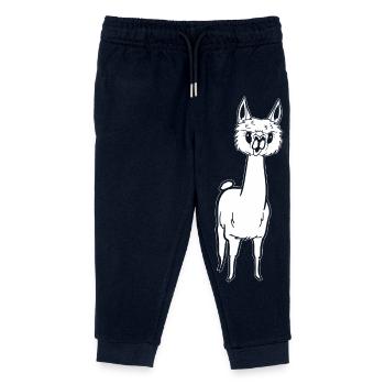 Alpaga, espiègle et sucré - Pantalon de jogging enfant bio Stanley/Stella - marine - Devant
