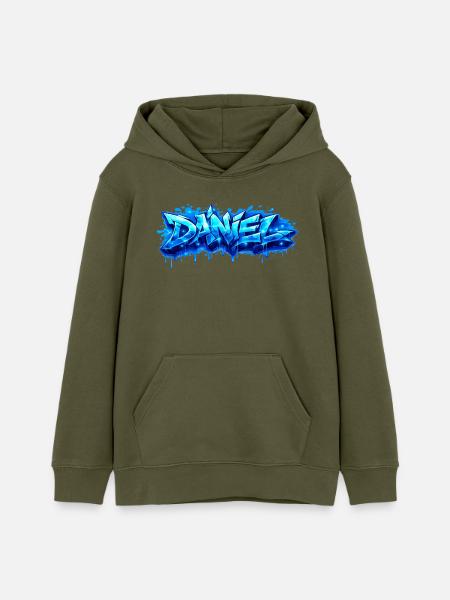 Graffiti DANIEL Name Geschenk Ideal druckbar - Teenager Organic Hoodie Mini Cruiser von Stanley/Stella - Khaki