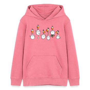 Verrückte Hühner - Huhn - Hahn - Vogel - Teenager Organic Hoodie Mini Cruiser von Stanley/Stella - Pink  - Vorne - AI Model Teenager Female dark (150cm)