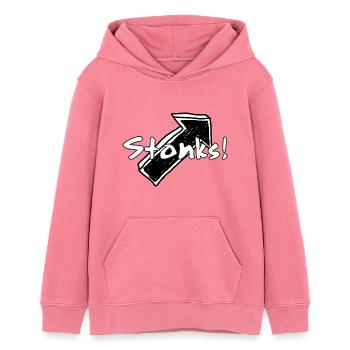 Stonks! Graffiti Wortgrafik - Teenager Organic Hoodie Mini Cruiser von Stanley/Stella - Pink  - Vorne - AI Model Teenager Female dark (150cm)