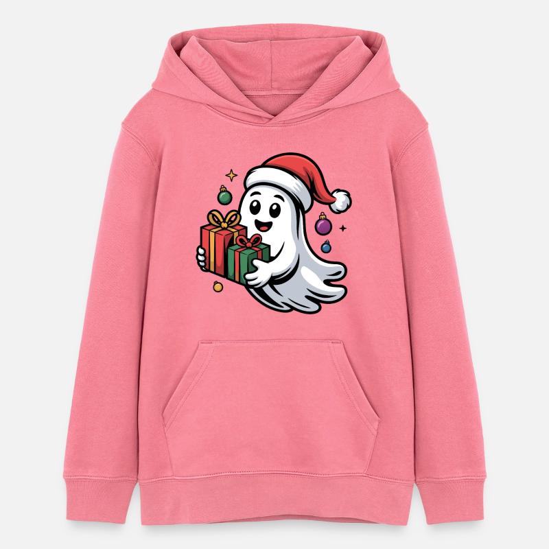 Weihnachtsgeist mit Geschenken - Sweat à capuche ado bio Stanley/Stella - rose 