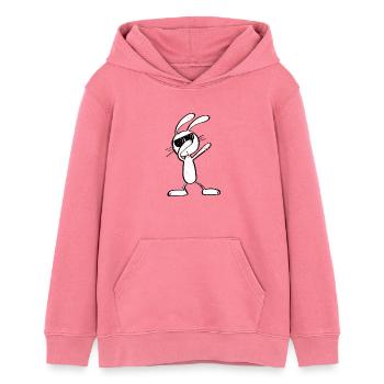 Vintage Dab Dance Hase - Dabbing Osterhase - Teenager Organic Hoodie Mini Cruiser von Stanley/Stella - Pink  - Vorne - AI Model Teenager Female dark (150cm)