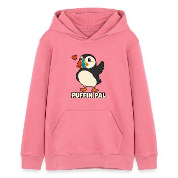 Puffin Pal süßer Papageitaucher Cartoon - Teenager Organic Hoodie Mini Cruiser von Stanley/Stella - Pink  - Vorne - AI Model Teenager Female dark (150cm)