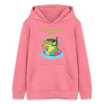 Kroko-Freischwimmer 2026 – Seepferdchen bestanden - Teenager Organic Hoodie Mini Cruiser von Stanley/Stella - Pink  - Vorne - AI Model Teenager Female dark (150cm)