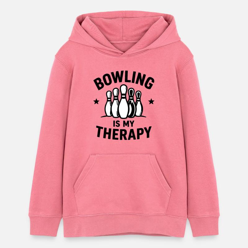 Le bowling est mon Bowling Sport Therapy Quilles - Sweat à capuche ado bio Stanley/Stella - rose 