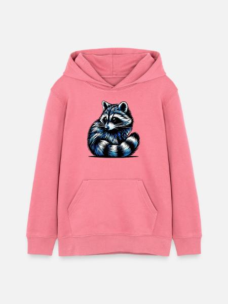Waschbär - Teenager Organic Hoodie Mini Cruiser von Stanley/Stella - Pink
