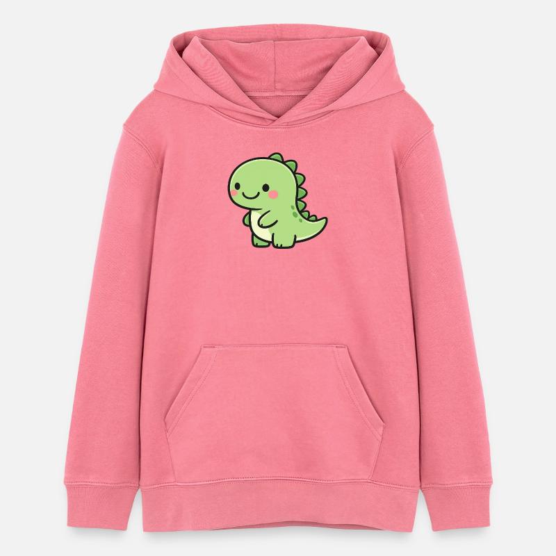 Petit Dino Vert - Sweat à capuche ado bio Stanley/Stella - rose 