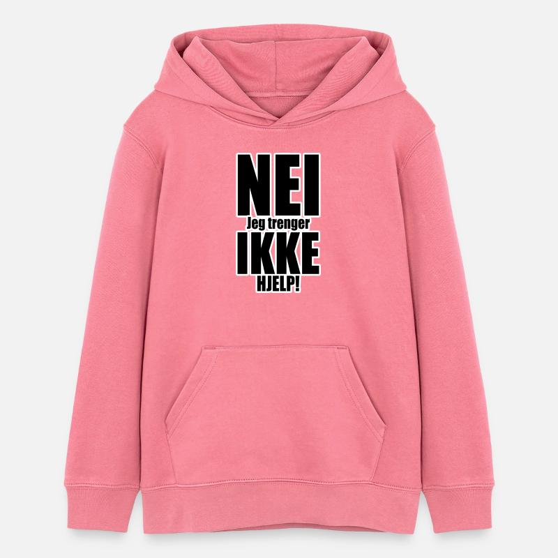 Non, pas d'aide, typographie - Sweat à capuche ado bio Stanley/Stella - rose