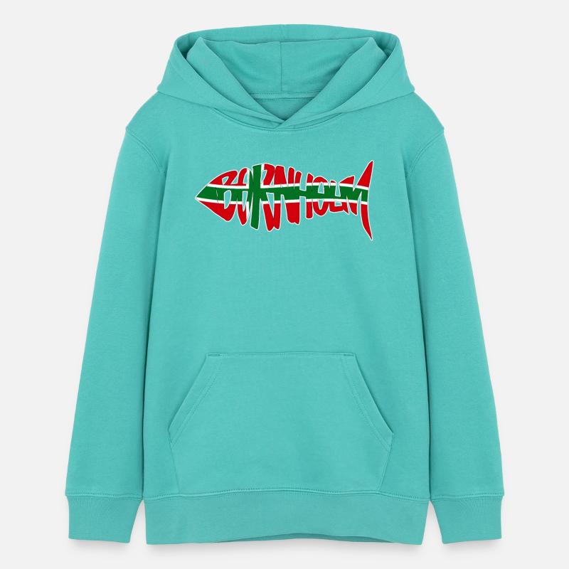 Poisson de Bornholm Original - Sweat à capuche ado bio Stanley/Stella - bleu piscine