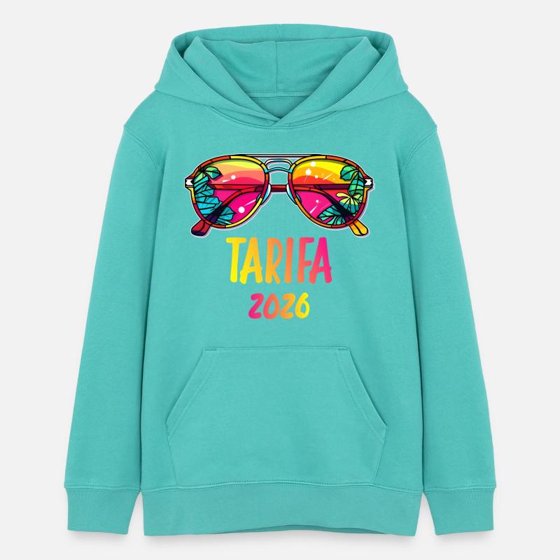 Lunettes de soleil tropicales Tarifa 2026 - Sweat à capuche ado bio Stanley/Stella - bleu piscine
