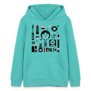 Disco Make Up Revival L schwarz pink - Teenager Organic Hoodie Mini Cruiser von Stanley/Stella - Poolblau - Vorne - AI Model Teenager Female light (150cm)