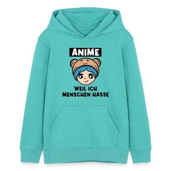 Zeichentrick Popkultur Statement Manga Anime Cool - Teenager Organic Hoodie Mini Cruiser von Stanley/Stella - Poolblau - Vorne - AI Model Teenager Female light (150cm)