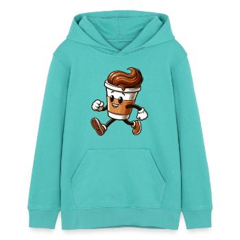 Tasse à café Tasse à café Running Gift - Sweat à capuche ado bio Stanley/Stella - bleu piscine - Devant - AI Model Teenager Female light (150cm)