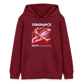 Dominance – Power Kick - Teenager Organic Hoodie Mini Cruiser von Stanley/Stella - Burgunderrot - Vorne - AI Model Teenager Male dark (155cm)