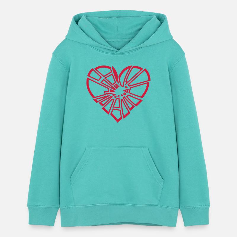 coeur brisé - Sweat à capuche ado bio Stanley/Stella - bleu piscine