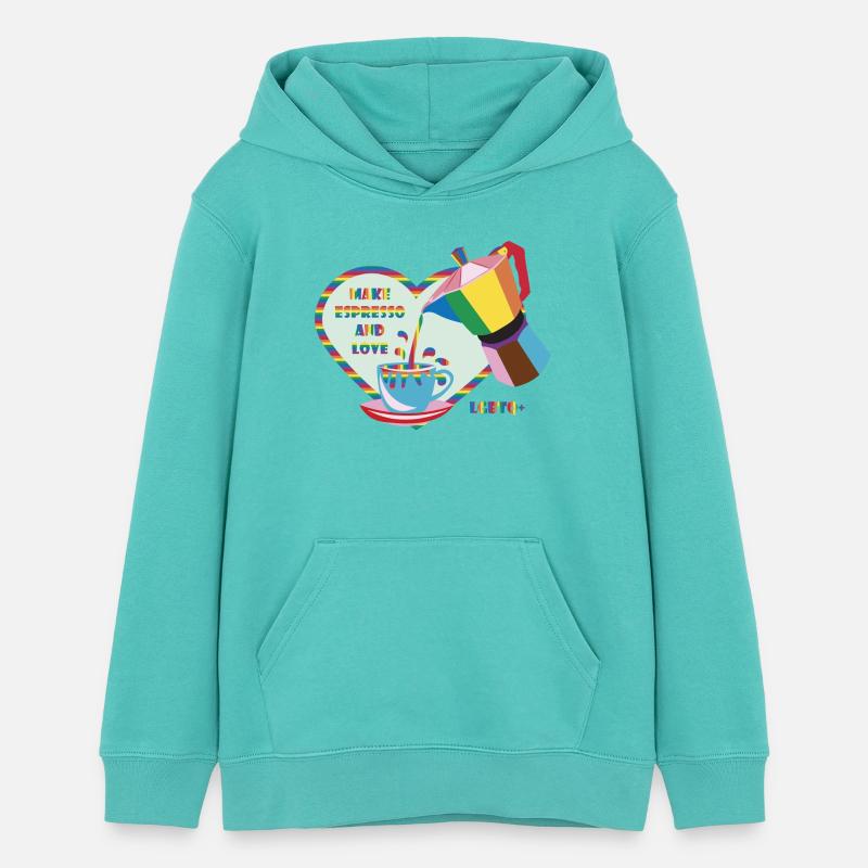 Offrez-vous un expresso et aimez :) - Sweat à capuche ado bio Stanley/Stella - bleu piscine