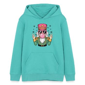 Casse-Noisette souffle du chewing-gum - Sweat à capuche ado bio Stanley/Stella - bleu piscine - Devant - AI Model Teenager Female light (150cm)