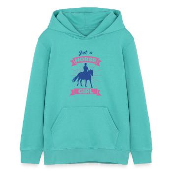 Rider - Teens Organic Hoodie by Stanley/Stella - pool blue - Front - AI Model Teenager Female light (150cm)