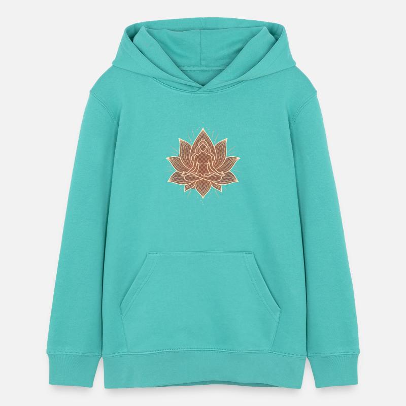 Fleur de méditation Zen-Lotus - Sweat à capuche ado bio Stanley/Stella - bleu piscine