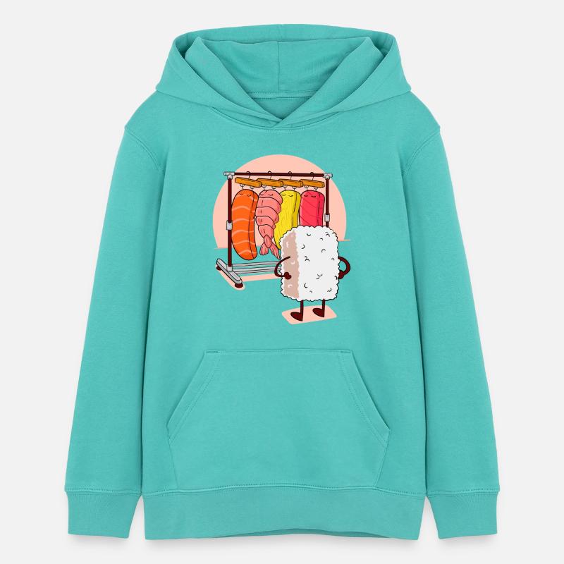 Casier SUSHI - Sweat à capuche ado bio Stanley/Stella - bleu piscine