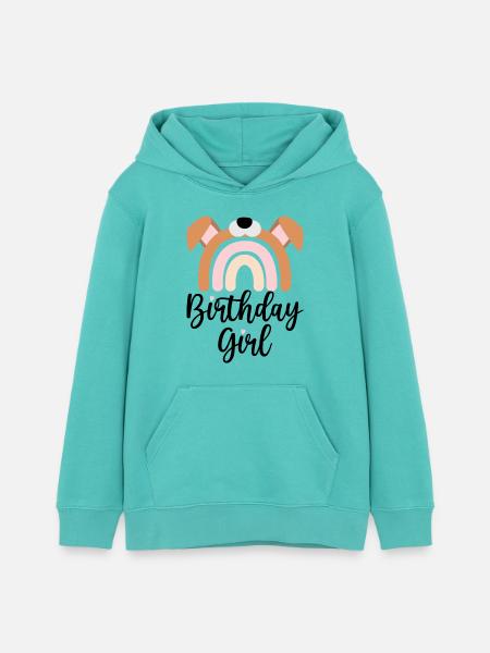 Pastel Pup Rainbow - Teens Organic Hoodie by Stanley/Stella - pool blue
