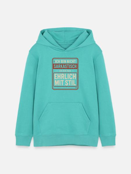 Nicht sarkastisch – ehrlich mit Stil Spruch - Teenager Organic Hoodie Mini Cruiser von Stanley/Stella - Poolblau