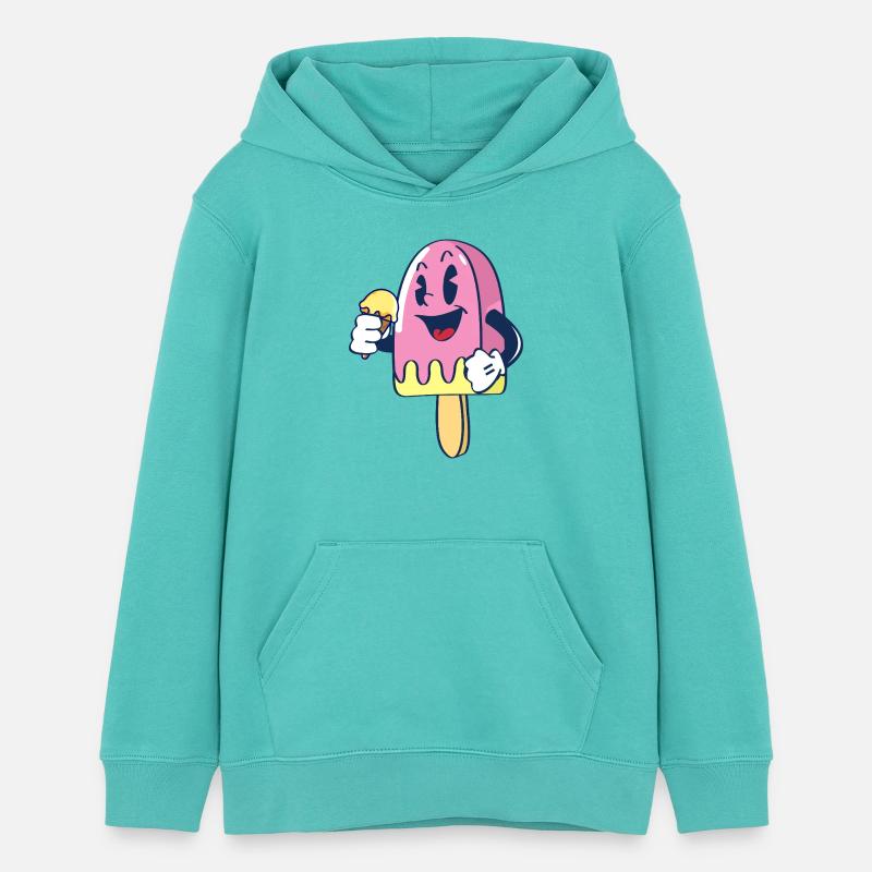 Fröhlicher Kindereis Charakter Eiscreme Eis - Sweat à capuche ado bio Stanley/Stella - bleu piscine