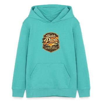 Bester Papa Limitierte Edition - Teenager Organic Hoodie Mini Cruiser von Stanley/Stella - Poolblau - Vorne - AI Model Teenager Female light (150cm)