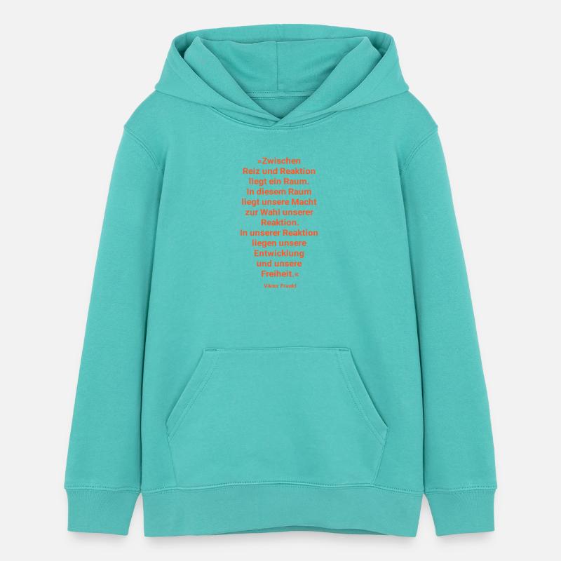 Espace de pensée - entre stimulus et réaction - Sweat à capuche ado bio Stanley/Stella - bleu piscine