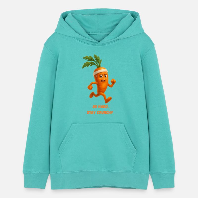 CarottesGo Hard Reste Croquante Caricature - Sweat à capuche ado bio Stanley/Stella - bleu piscine