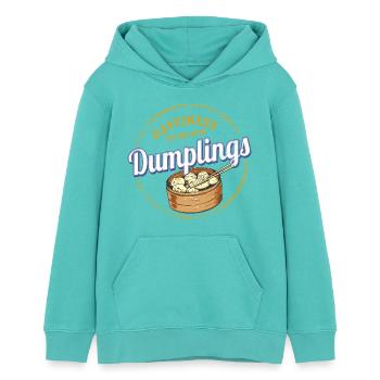Dumpling Food Baozi Design Vintage Teigtasche - Teenager Organic Hoodie Mini Cruiser von Stanley/Stella - Poolblau - Vorne - AI Model Teenager Female light (150cm)