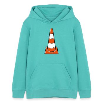 Chapeaux de construction - Sweat à capuche ado bio Stanley/Stella - bleu piscine - Devant - AI Model Teenager Female light (150cm)