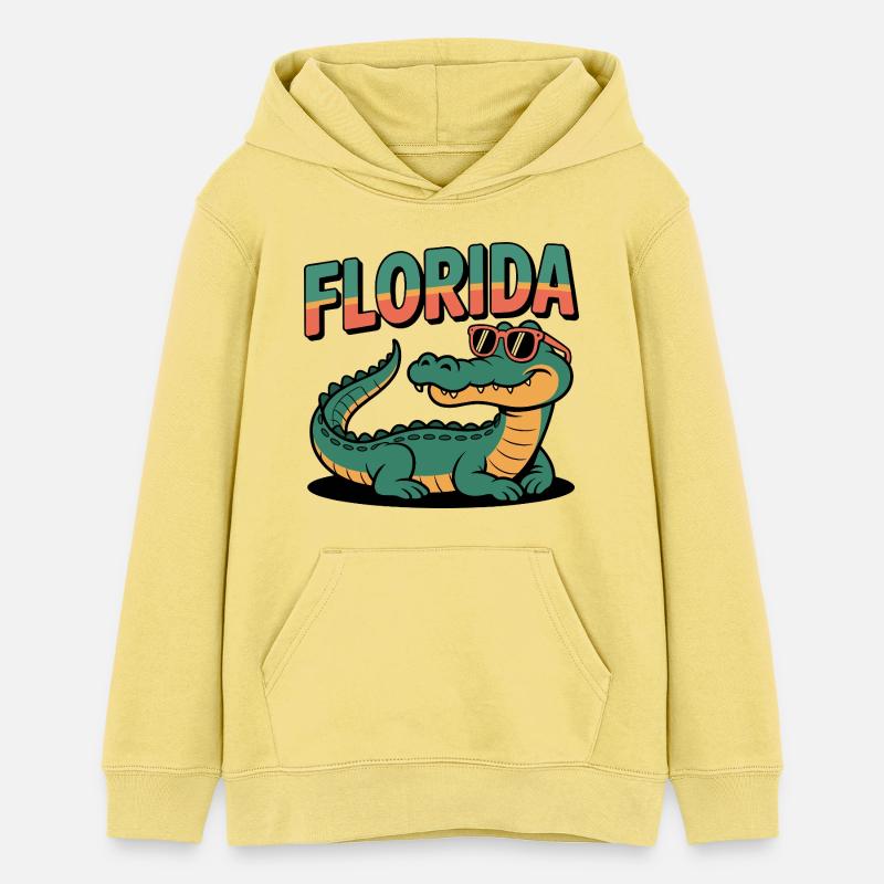 Alligator de Floride - Sweat à capuche ado bio Stanley/Stella - jaune viva 