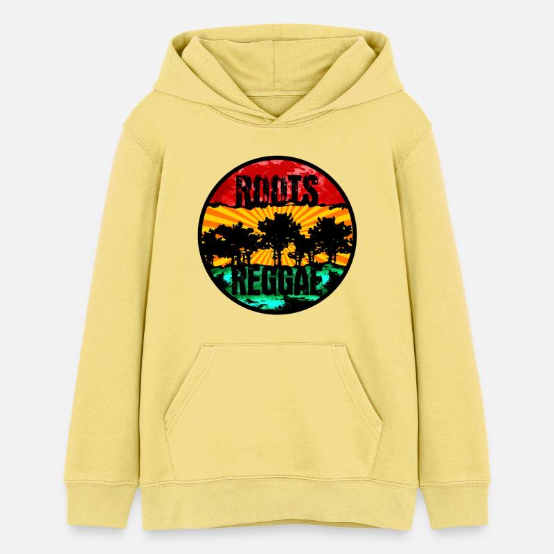 Reggae Roots Sunset Design - Sweat à capuche ado bio Stanley/Stella - jaune viva 
