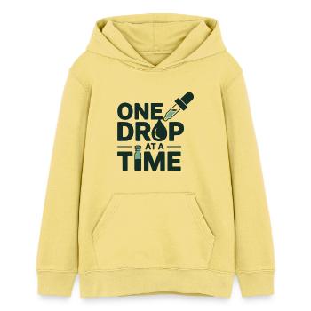 Homöopathie Tropfen für Tropfen Professionelle Ausrüstung - Teenager Organic Hoodie Mini Cruiser von Stanley/Stella - Gelb Viva  - Vorne - AI Model Teenager Female light (150cm)