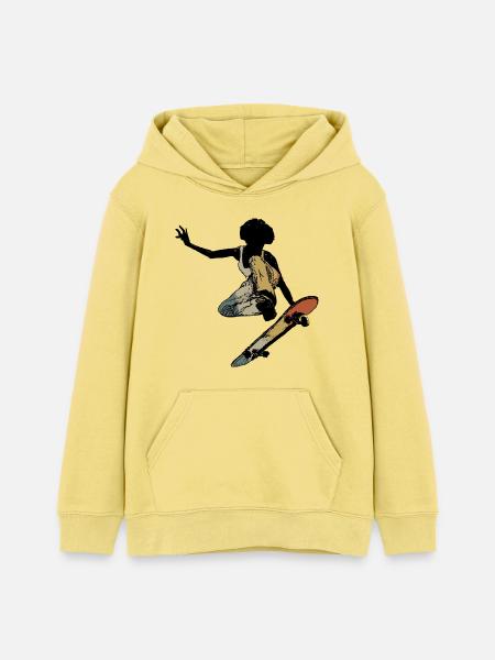 Retro Skater - Teenager Organic Hoodie Mini Cruiser von Stanley/Stella - Gelb Viva