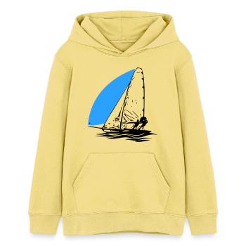 49er Dériveur à voile Régate de voilier Voile Sports de voile - Sweat à capuche ado bio Stanley/Stella - jaune viva  - Devant - AI Model Teenager Female light (150cm)