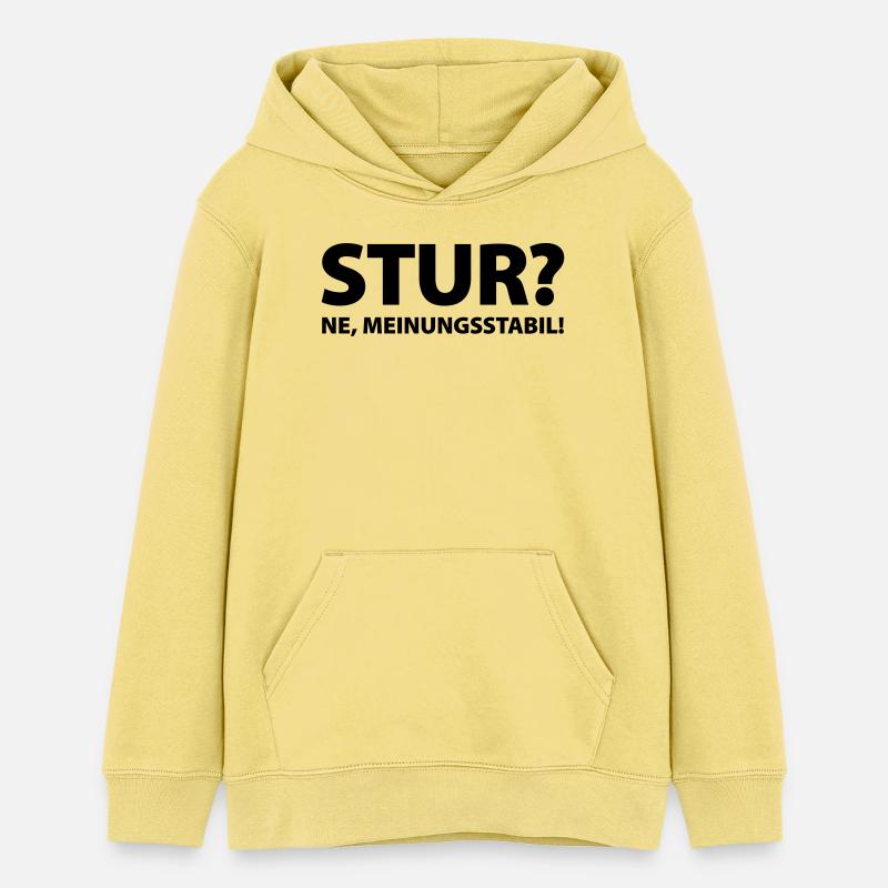 L'entêtement? Ne, opinion stable! - Sweat à capuche ado bio Stanley/Stella - jaune viva