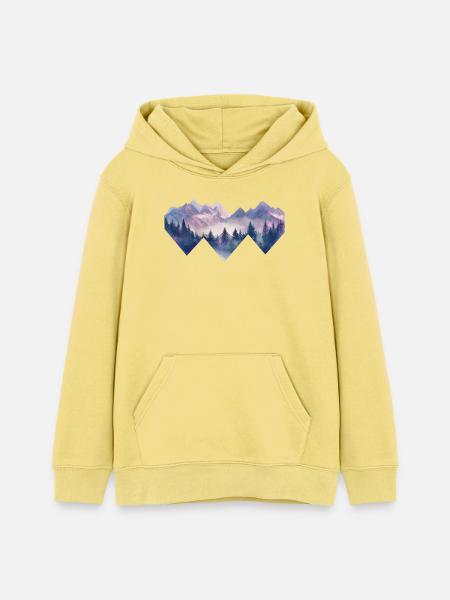 Berge Wandern - Teenager Organic Hoodie Mini Cruiser von Stanley/Stella - Gelb Viva