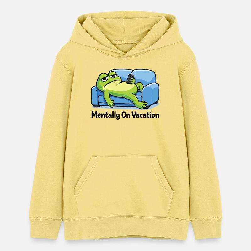 Funny Frog Meme - Sweat à capuche ado bio Stanley/Stella - jaune viva