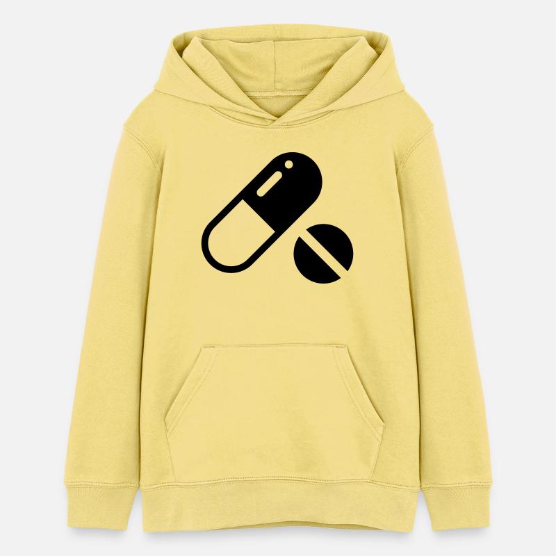 Pilules, pilules, comprimés, comprimés - Sweat à capuche ado bio Stanley/Stella - jaune viva 
