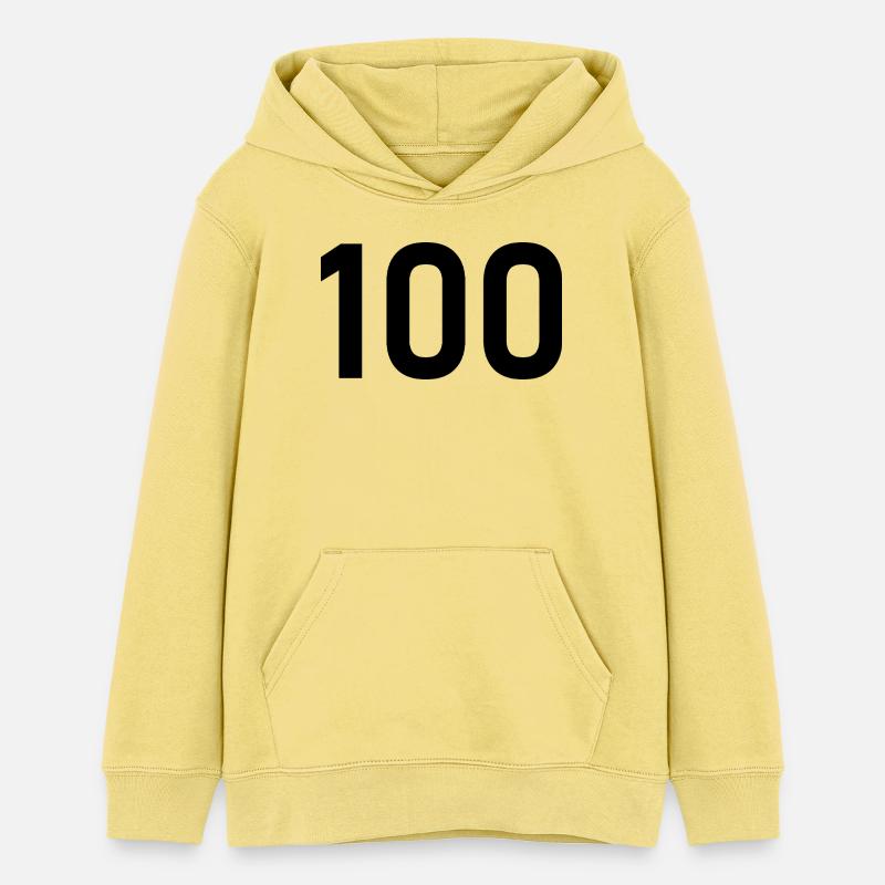 100. 100 ANS. 100e ANNIVERSAIRE. ANNIVERSAIRE 100  - Sweat à capuche ado bio Stanley/Stella - jaune viva 