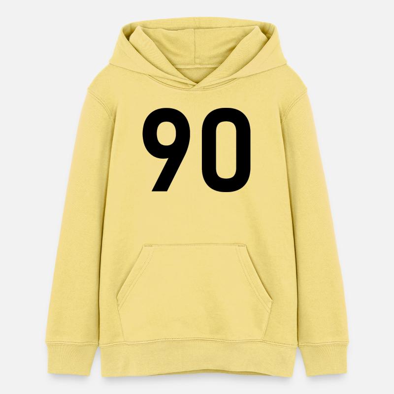 90. 90 ANS. 90e ANNIVERSAIRE. ANNIVERSAIRE 90 ANS. - Sweat à capuche ado bio Stanley/Stella - jaune viva 