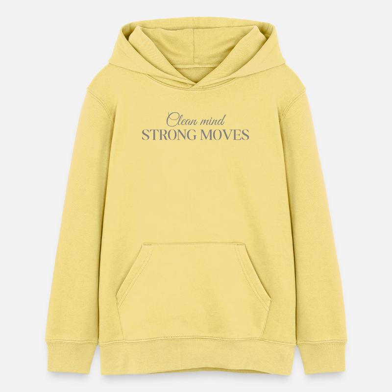 Clean mind. Strong moves. - Sweat à capuche ado bio Stanley/Stella - jaune viva 