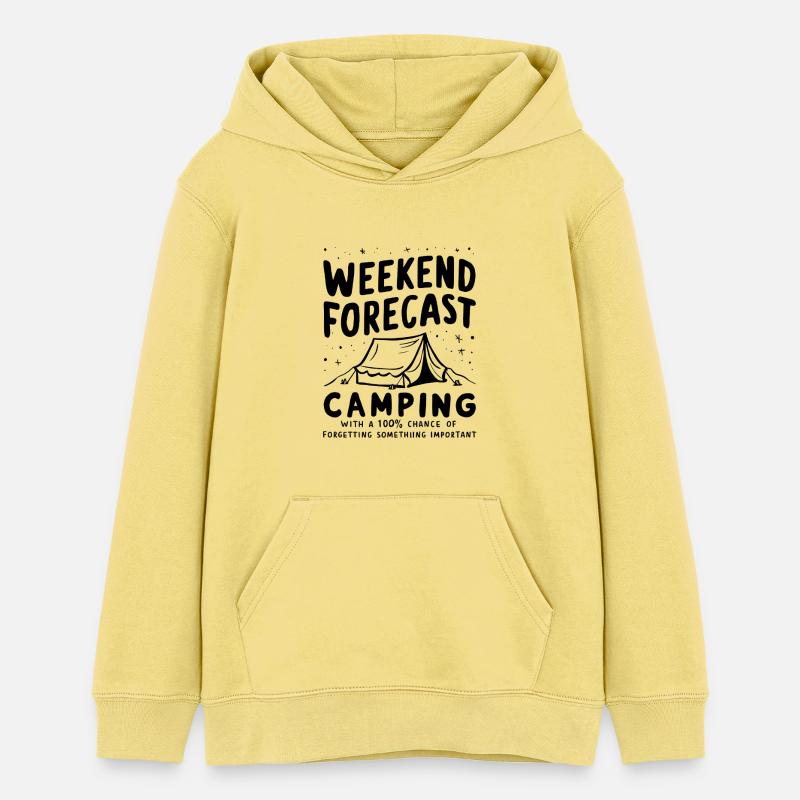 Prévisions de camping pour le week-end - Sweat à capuche ado bio Stanley/Stella - jaune viva 
