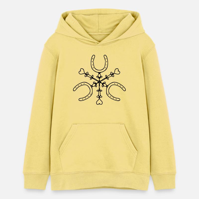 Motif en fer à cheval - Sweat à capuche ado bio Stanley/Stella - jaune viva 