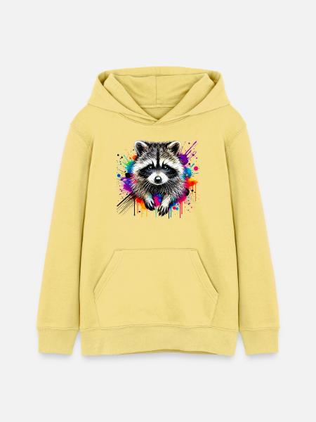 Waschbär - Teenager Organic Hoodie Mini Cruiser von Stanley/Stella - Gelb Viva 