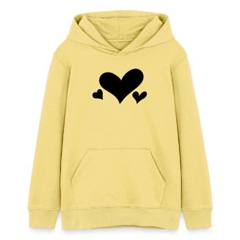 Liebe Herz - Teenager Organic Hoodie Mini Cruiser von Stanley/Stella - Gelb Viva  - Vorne - AI Model Teenager Female light (150cm)