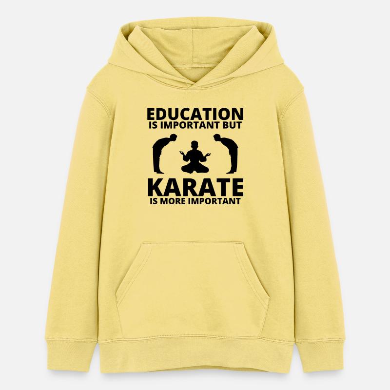 karaté, fan de karaté, cours de karaté - Sweat à capuche ado bio Stanley/Stella - jaune viva